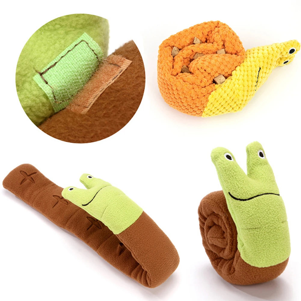 Pet Foraging Snuffle Mat Dog Plush Sound Interactive Slow Feeder Sniffing Snail Toys Easy Clean Tibetan Food Molar Puzzle Toys