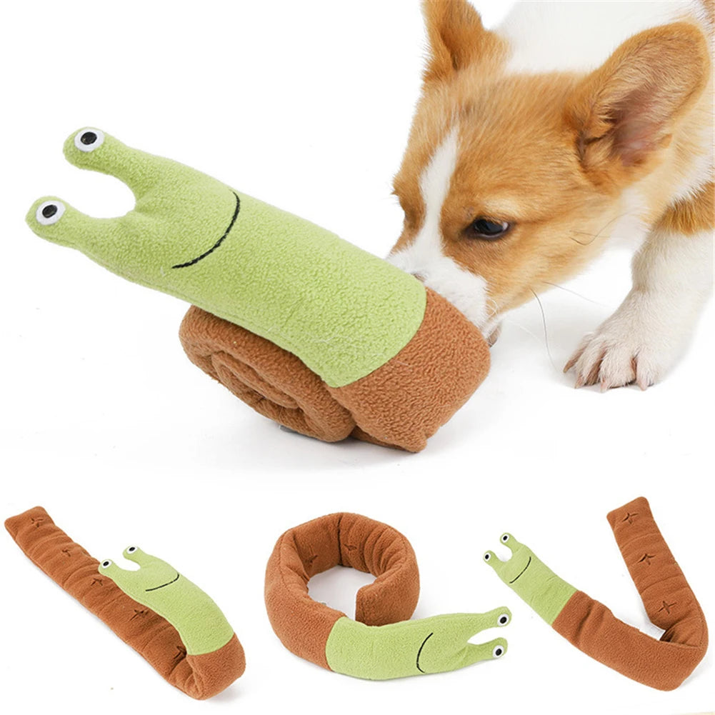 Pet Foraging Snuffle Mat Dog Plush Sound Interactive Slow Feeder Sniffing Snail Toys Easy Clean Tibetan Food Molar Puzzle Toys