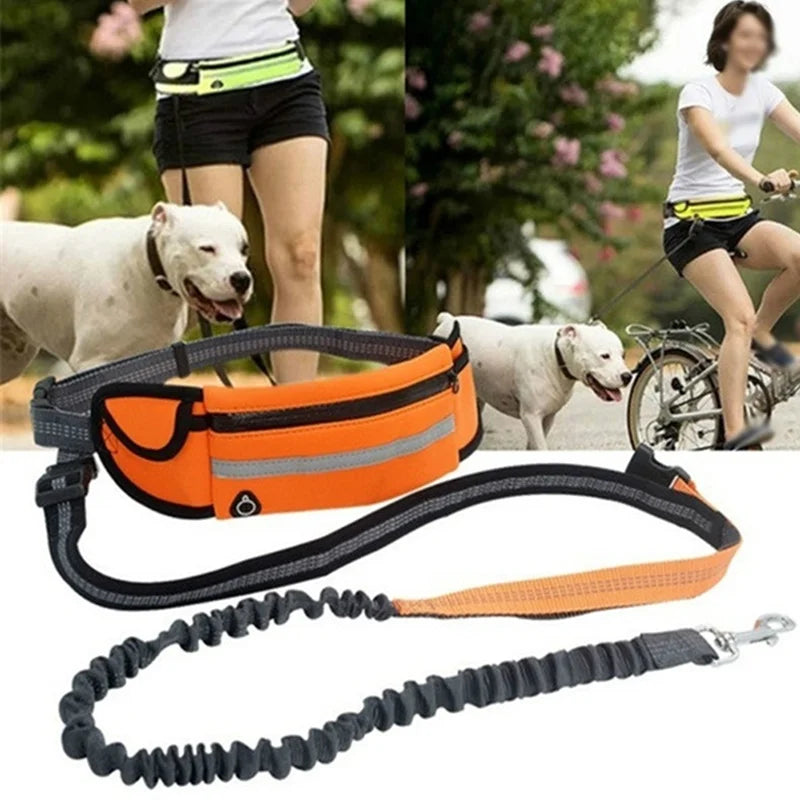 Running Dog Leash Nylon Hand Freely Pet Product Dog Harness Collar Jogging Leads Adjustable Waist Leashes Cat Traction Belt Rope