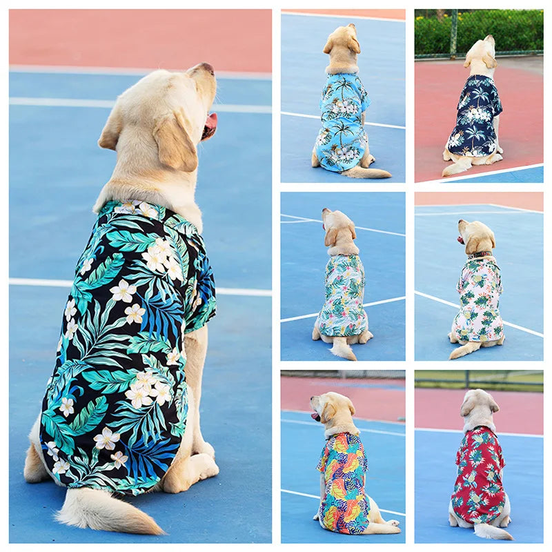 Hawaiian Style Pet Beach Shirts Summer Dog Clothes for Puppy Small Large Cat Dog Chihuahua Costume Pets Clothing XS-5XL