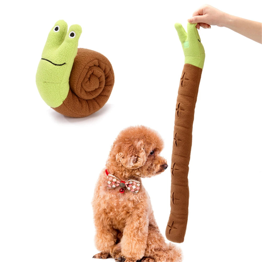 Pet Foraging Snuffle Mat Dog Plush Sound Interactive Slow Feeder Sniffing Snail Toys Easy Clean Tibetan Food Molar Puzzle Toys