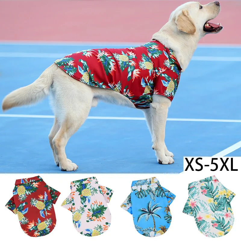 Hawaiian Style Pet Beach Shirts Summer Dog Clothes for Puppy Small Large Cat Dog Chihuahua Costume Pets Clothing XS-5XL