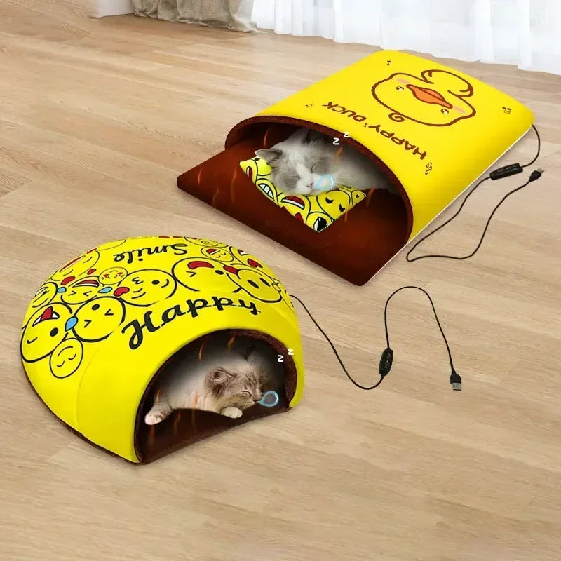 Pet Electric Bed Mat Cover USB Winter Warm Pad 3 Gears Timer Cat Dog Blanket Sofa Warm Cushions Mat Sleeping Bag Cat Accessories