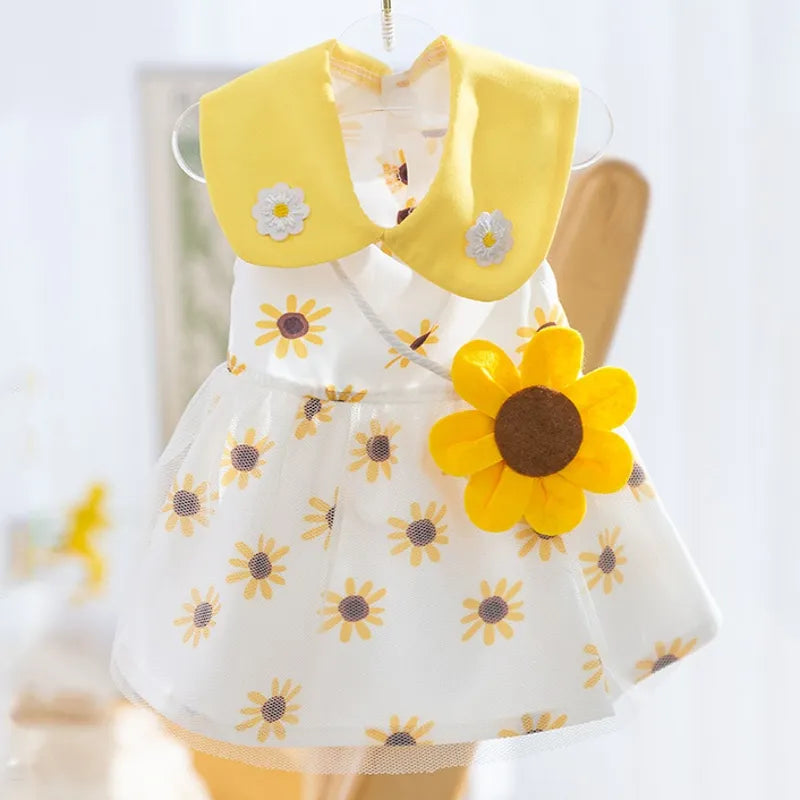 Dog Princess Dress Cute Pet Dog Mesh Dress Kitten Puppy Pet Skirt Summer Dog Dress Bow Lace Korean Poodle Chihuahua Dog Clothes